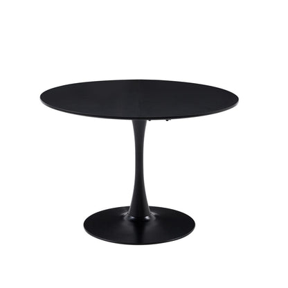 Moderner runder Esstisch 110cm – Schwarz, für 4-6 Personen