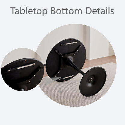 Moderner runder Esstisch 110cm – Schwarz, für 4-6 Personen