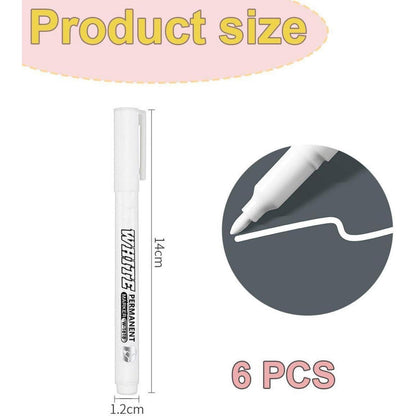 Acrylstifte Weiß 6er Set - Permanent Marker für Steine & Basteln