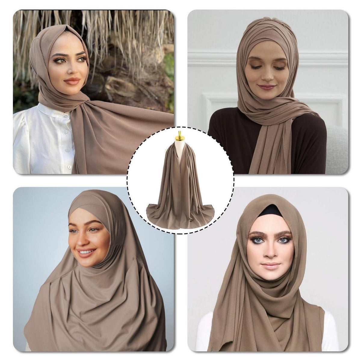 Hijab Kopftuch Chiffon Seidenweich Leicht Modern Damen Sommer