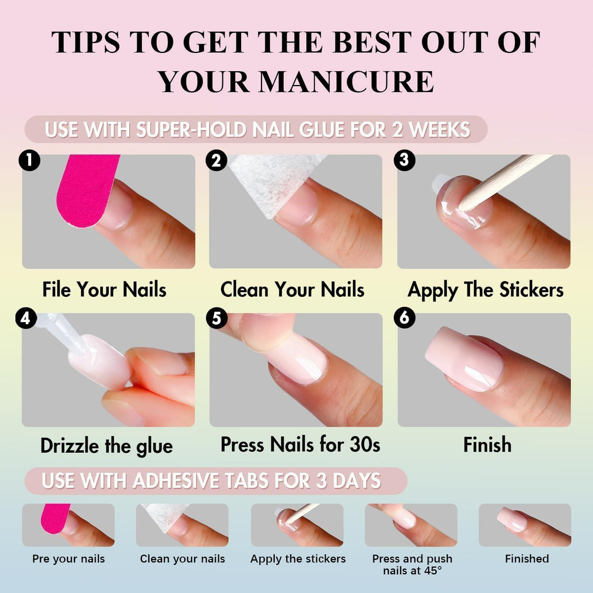 Kurze Press On Nails Dunkelrosa – Rosen Pink Nägel zum Aufkleben