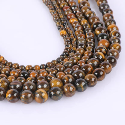 Tigerauge Perlen 6mm - 120 Stück Natürliche Edelsteine für Schmuck