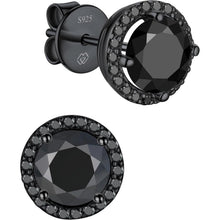 Schwarze Moissanite Ohrstecker 1 Karat 925 Silber Herren Damen