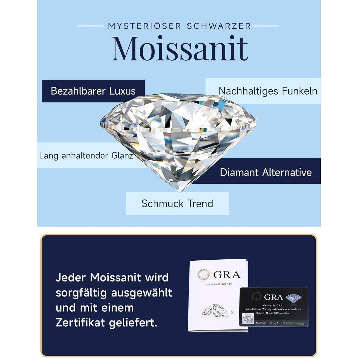 Moissanit Ohrstecker Silber 925 Damen – 3 Karat Stecker Ohrringe