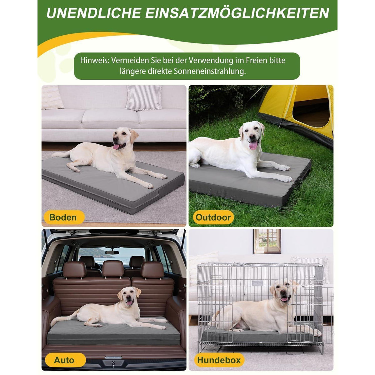 Orthopädisches Hundebett Groß, Wasserdicht Grau – Komfort & Halt