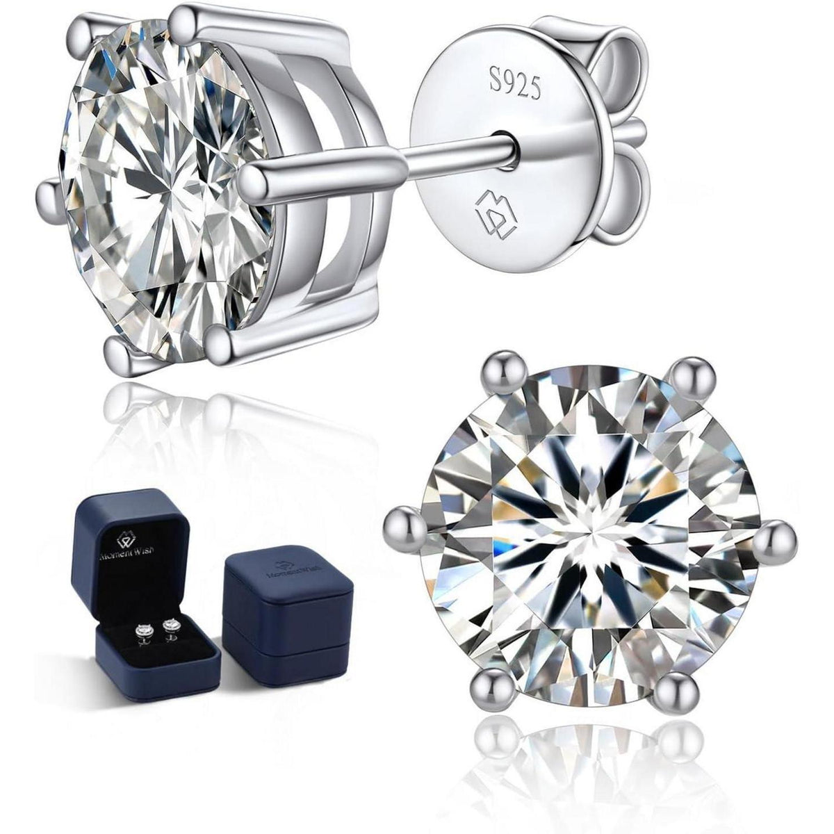 Ohrstecker Silber 925 mit Moissanit – Damen Schmuck Geschenk