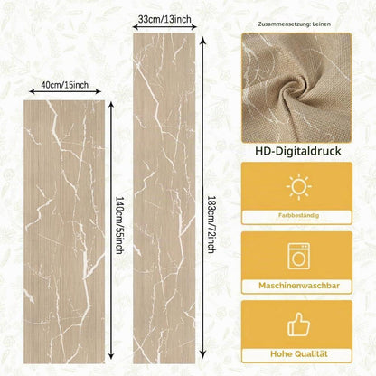 Moderner Tischläufer 40x200 cm Beige Creme Gold Marmor Optik