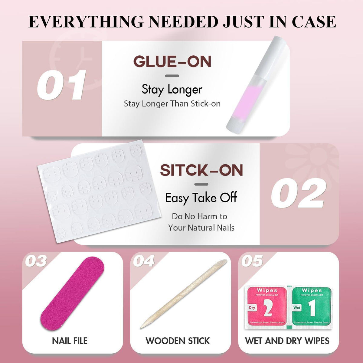 Soft Gel Press on Nails Mandel – Dunkelbraun