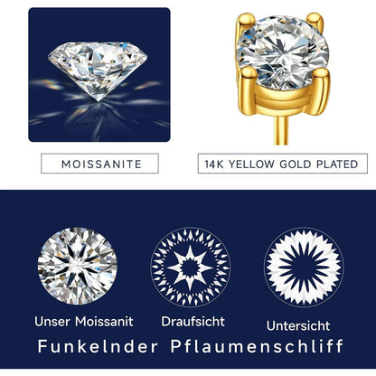 Moissanit Ohrstecker Gold 585 – Funkelndes Damen Geschenk