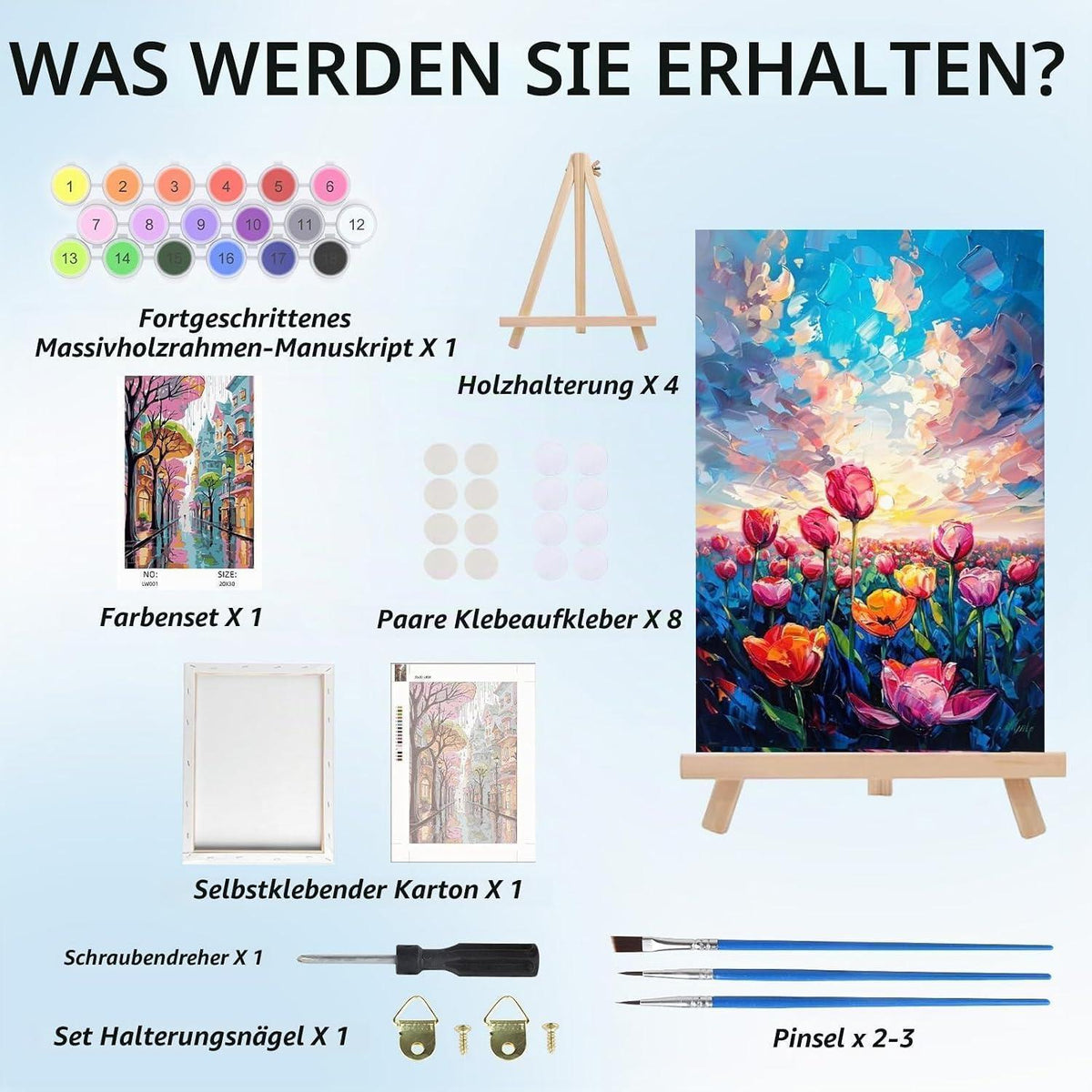 Malen nach Zahlen Landschaft mit Rahmen für Erwachsene