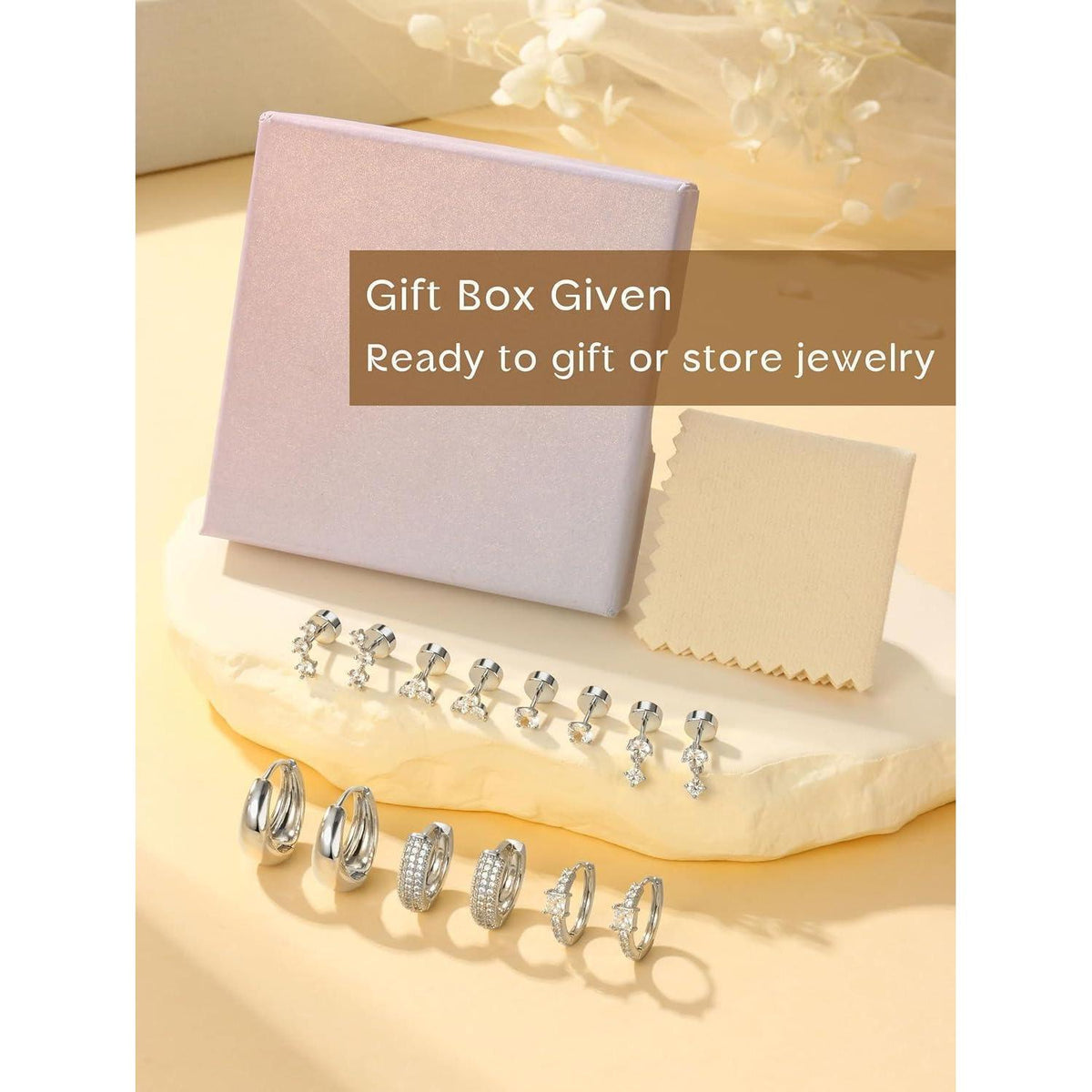 7 Paar Creolen Ohrringe Damen – Helix Piercing Set Gold Silber
