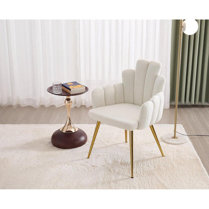 2er Set Esszimmerstühle Kunstfell, Weiß