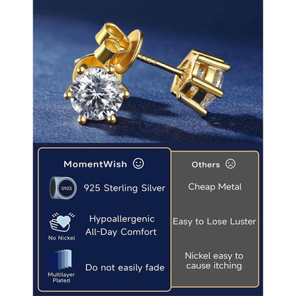 Moissanit Ohrstecker Gold 585 – 3 Karat Damen Ohrringe