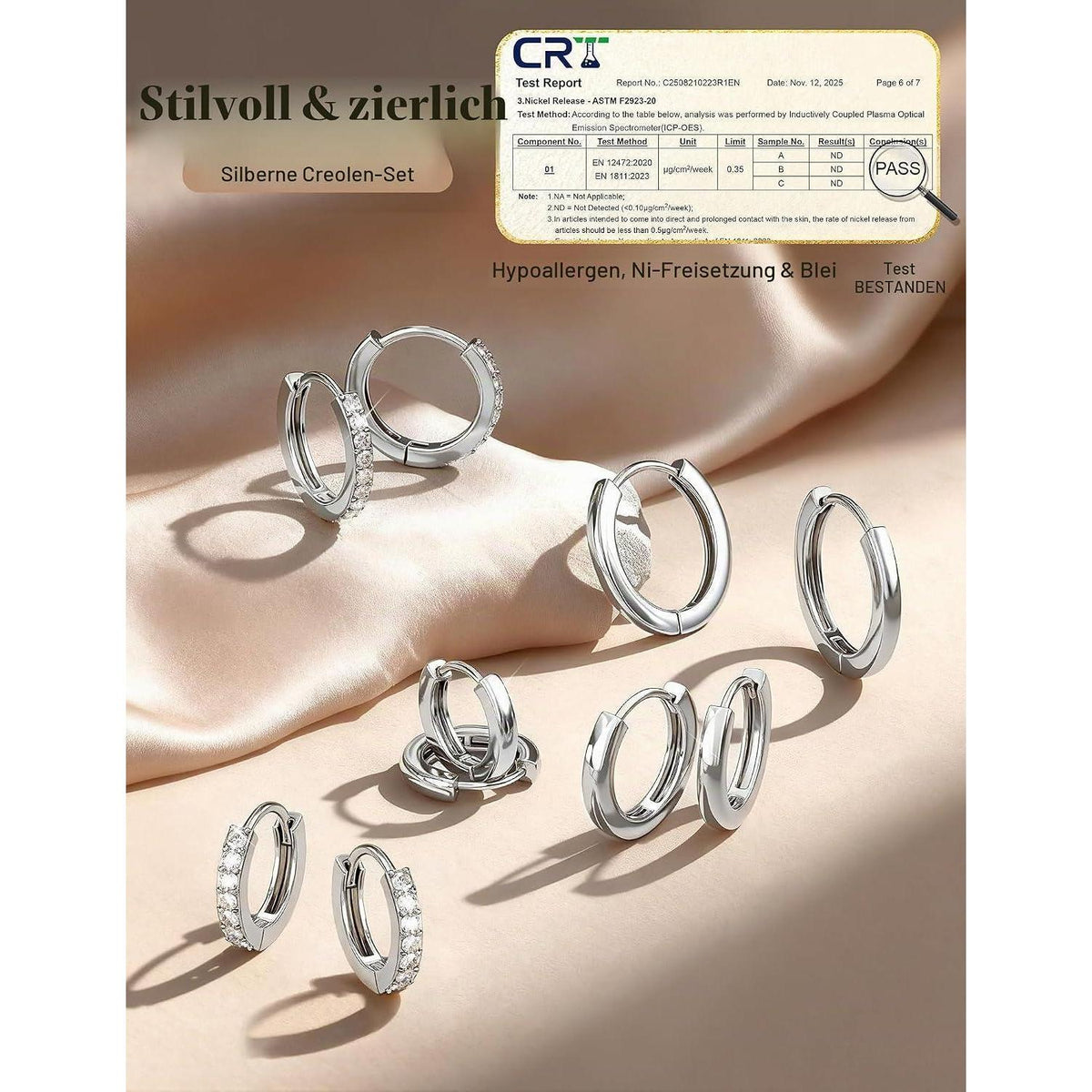 5 Paar Creolen Silber 925 – Helix & Knorpel Ohrringe