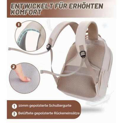 Damen Rucksack 15,6 Zoll Laptopfach Wasserdicht Schulrucksack Schwarz Gold