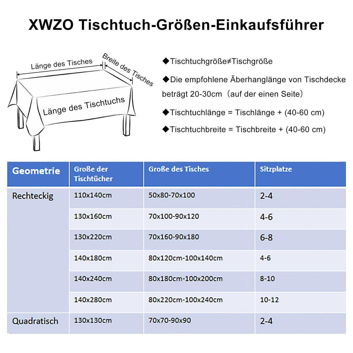 Gestreifte Tischdecke wasserabweisend 130x220 cm Beige