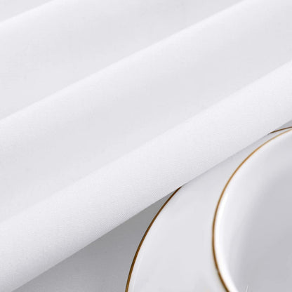 8x Runde Tischdecke Weiß 229 cm – Polyester, Knitterfrei