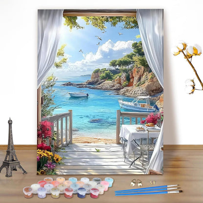Malen nach Zahlen Meerlandschaft für Erwachsene – DIY Ölgemälde Set