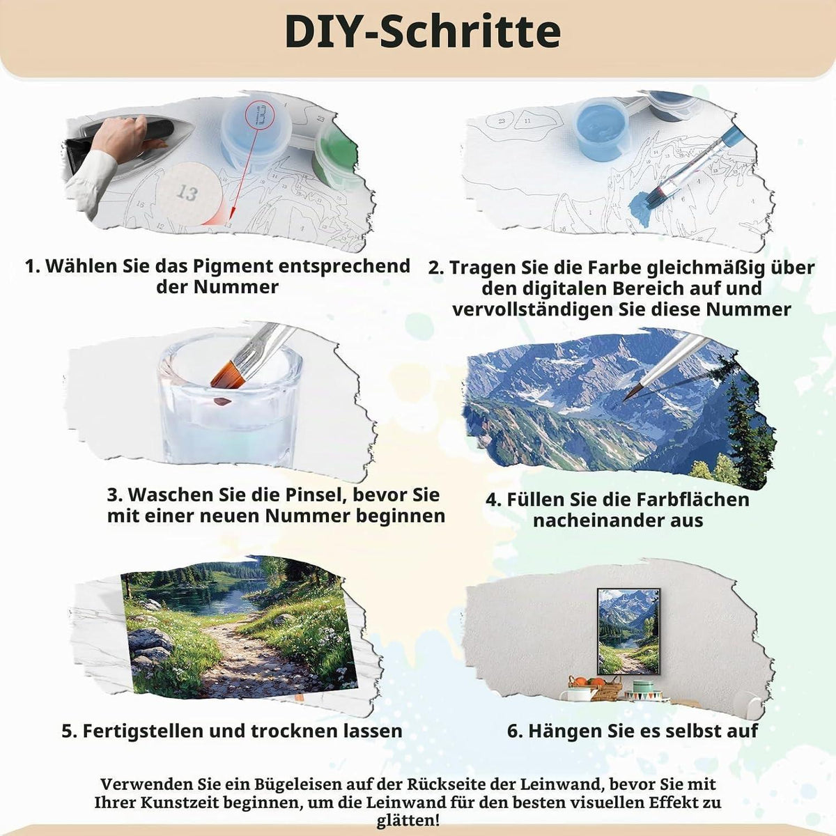 Malen nach Zahlen Erwachsene Berge Landschaft DIY Set 40x50cm