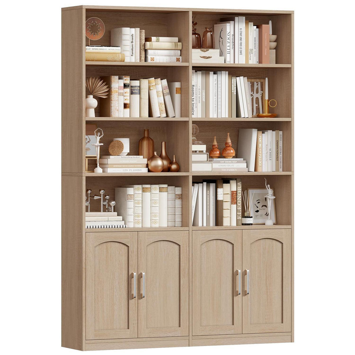 Bücherregal mit Türen & Fächern | Eiche | 185,5 cm hoch