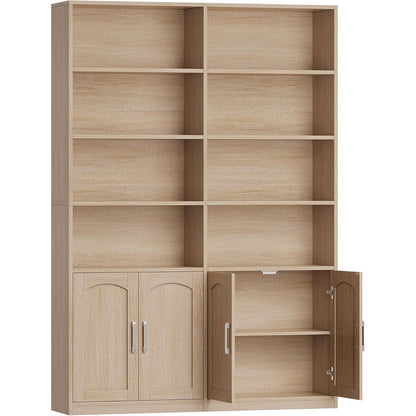 Bücherregal mit Türen & Fächern | Eiche | 185,5 cm hoch