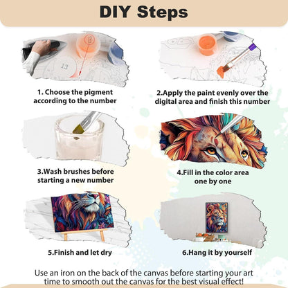 Malen nach Zahlen Löwe – DIY Bastelset für Erwachsene 40x50cm