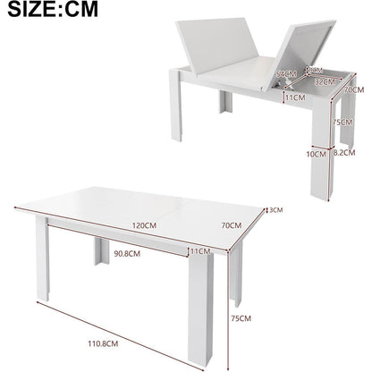 Esstisch weiß 120x70cm mit Stauraum – Multifunktional & Platzsparend