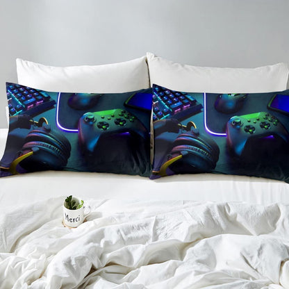 Gamer Kinder Bettwäsche Set 135x200 Schwarz Grün Gaming