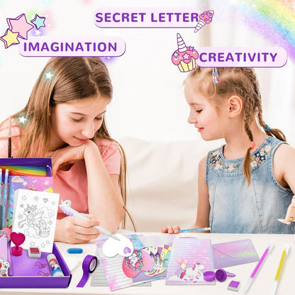 Einhorn Schreibwarenset Tagebuch Mädchen Geschenk 6-12 Jahre