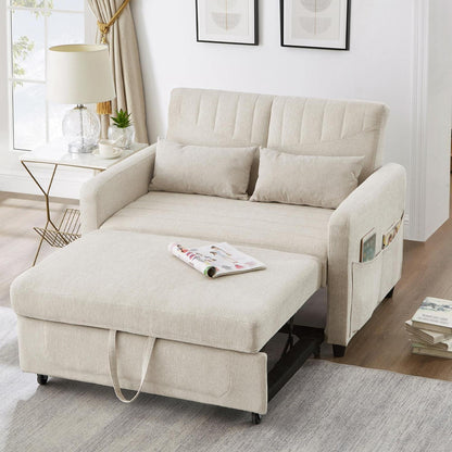 Schlafcouch Zweisitzer mit Bettkasten, Beige