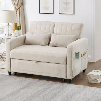 Schlafcouch Zweisitzer mit Bettkasten, Beige