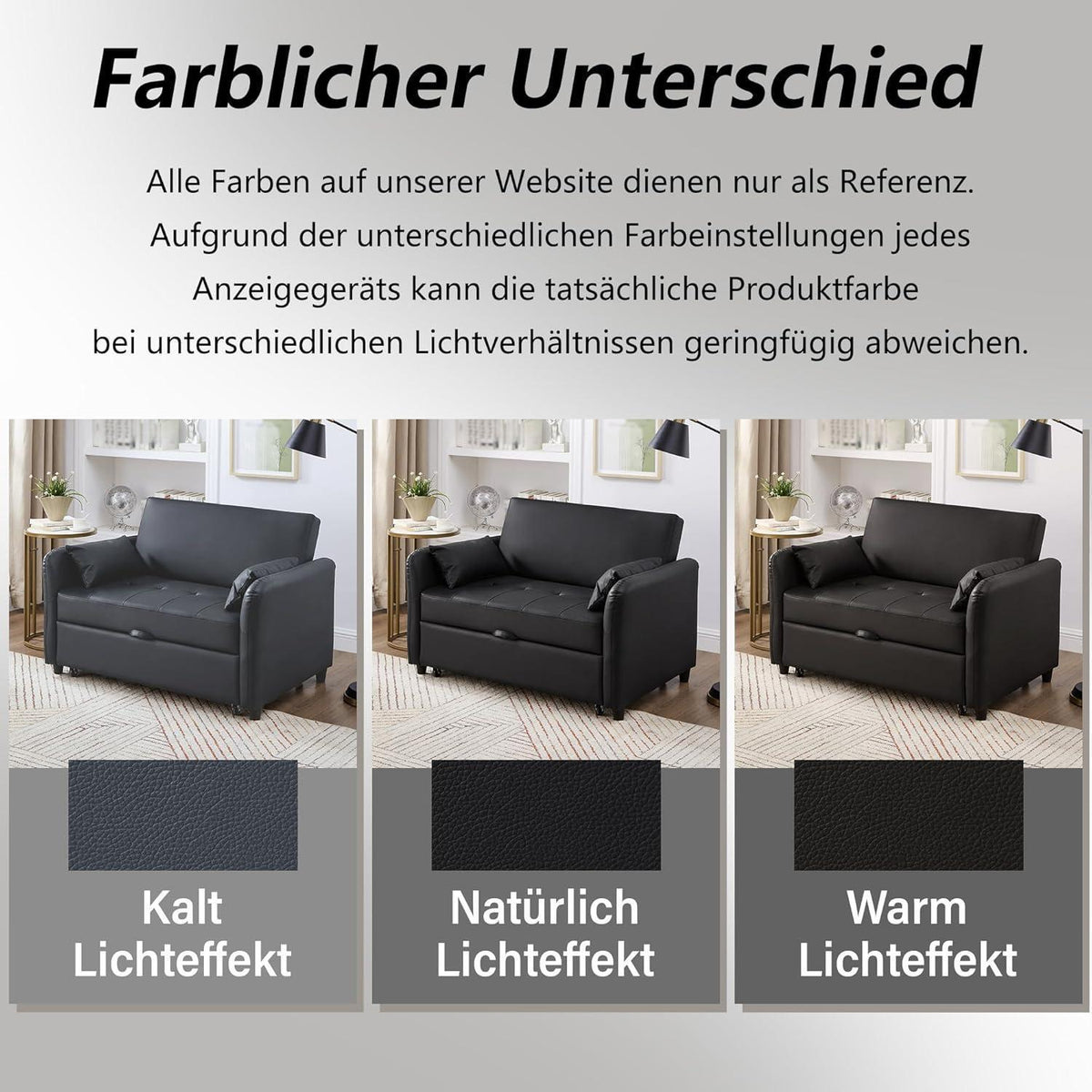 Klappsofa mit Bettkasten & Verstellbarer Rückenlehne Schwarz