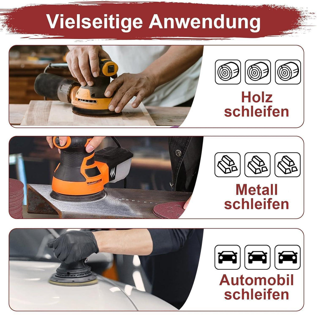 Schleifpapier 150mm Klett, 100 Stück, gemischte Körnung