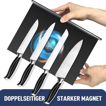 Magnetischer Messerblock Schwarz 30cm – Edelstahl & Bohrfrei
