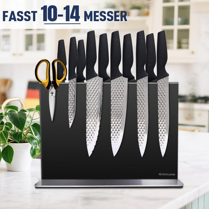 Magnetischer Messerblock Schwarz 30cm – Edelstahl & Bohrfrei
