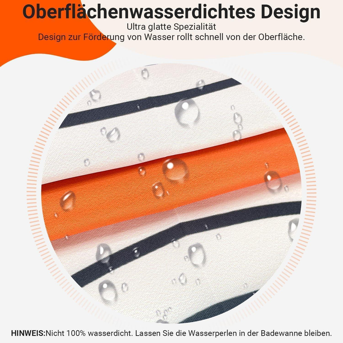 Duschvorhang Geometrische Kurve 180x160cm mit Haken