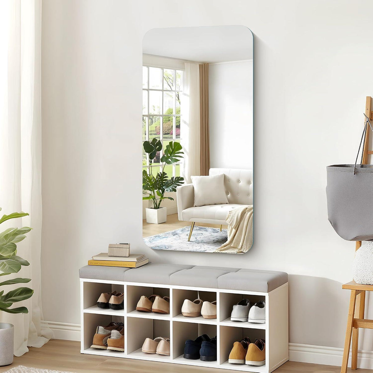 Rahmenloser Wandspiegel 120x60 cm – Rechteckig mit abgerundeten Ecken
