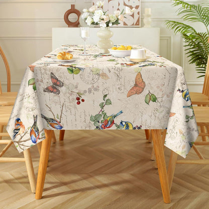 Frühling Landhaus Tischdecke Rechteckig Vogelmuster 152x213 cm