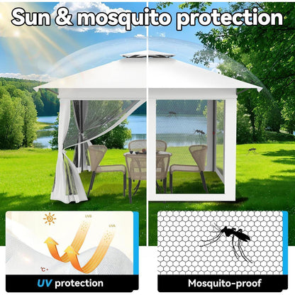 4x4 Pop-up Pavillon mit Moskitonetz & Doppeldach