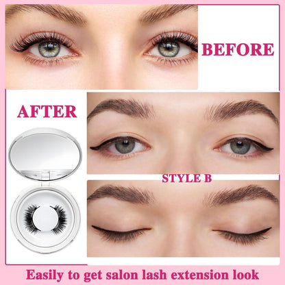 Magnetische Wimpern Set mit Spiegel – 2 Paar, Natürlicher Look