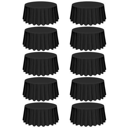 10er-Pack Schwarze Runde Tischdecken 305cm – Hochwertig & Vielseitig