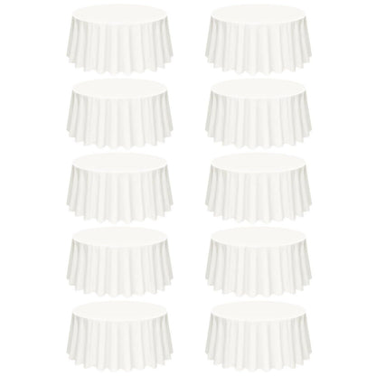 10er-Pack Elfenbein Tischdecken 305cm – Rund & Fleckenfrei