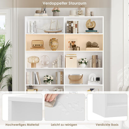 Bücherregal 12 Fächer – Weißes Standregal für Wohnzimmer & Büro