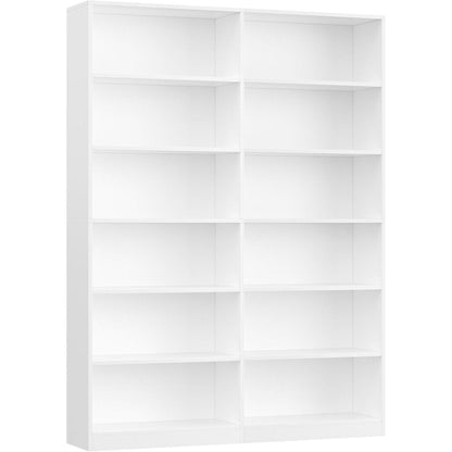 Bücherregal 12 Fächer – Weißes Standregal für Wohnzimmer & Büro