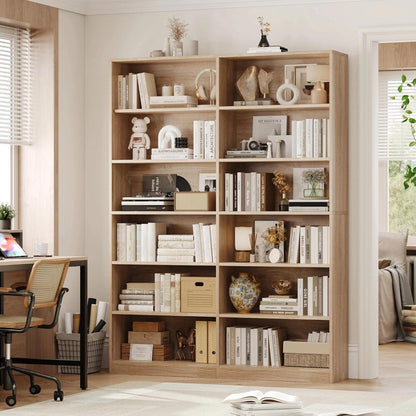 Bücherregal 12 Fächer Eiche – Standregal für Wohnzimmer & Büro
