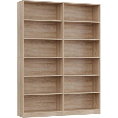 Bücherregal 12 Fächer Eiche – Standregal für Wohnzimmer & Büro