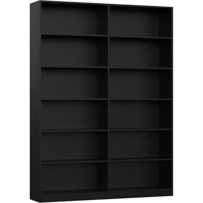 Bücherregal 12 Fächer – Standregal Schwarz für Wohnzimmer & Büro