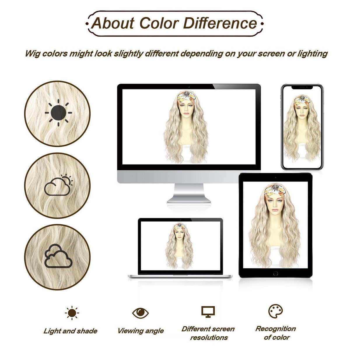 Platinblond Body Wave Stirnband Perücke – Lange, gewellte Synthetikperücke