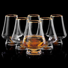 Kristall Whisky Gläser 6er Set mit 24K Goldflocken