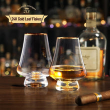 Kristall Whisky Gläser 6er Set mit 24K Goldflocken